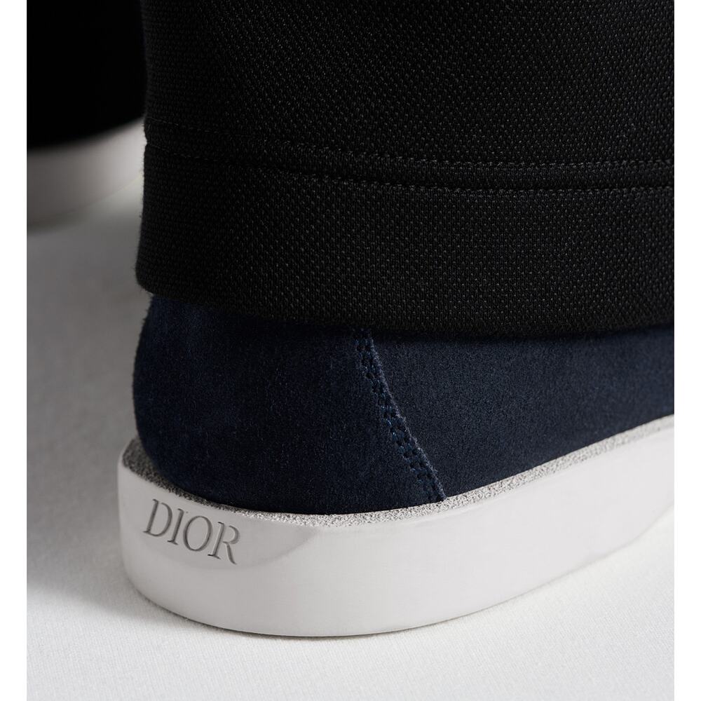 Dior Men Granville Navy Blue Suede Beige Black Oblique Logo Slip On Loafer 44 11 - Picture 16 of 16